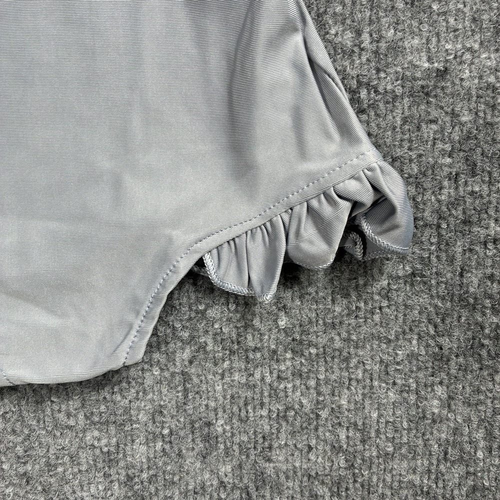 Baby Girl One Piece Swimsuit Ruffle Sleeve Bathing Suit Silver/Grey - Picture 5 of 16